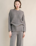 Cashmere Mix Maxi Cable-Knit Sweater-7