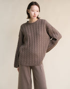Cashmere Mix Maxi Cable-Knit Sweater-8