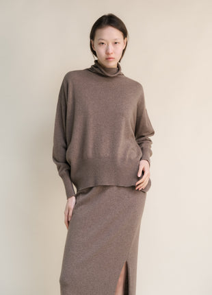Cashmere Mix Maxi Turtleneck Sweater (3D-Knit)-11