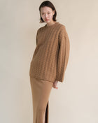 Cashmere Mix Maxi Cable-Knit Sweater-10