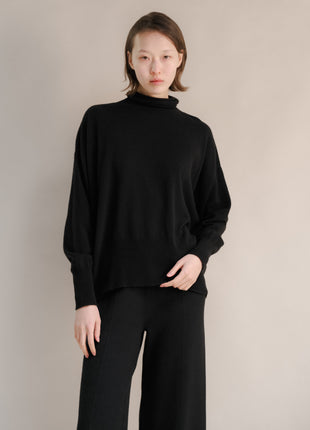 Cashmere Mix Maxi Turtleneck Sweater (3D-Knit)-19