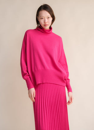 Cashmere Mix Maxi Turtleneck Sweater (3D-Knit)-14