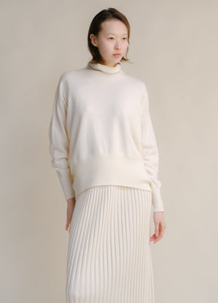 Cashmere Mix Maxi Turtleneck Sweater (3D-Knit)-16