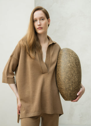 Extra Fine Merino Wool Maxi Polo