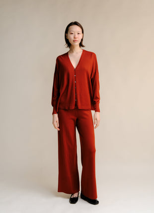 Extra Fine Merino Wool Oversized V-Neck Cardigan (3D-Knit)-1