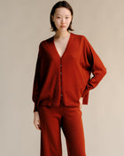 Extra Fine Merino Wool Oversized V-Neck Cardigan (3D-Knit)-0