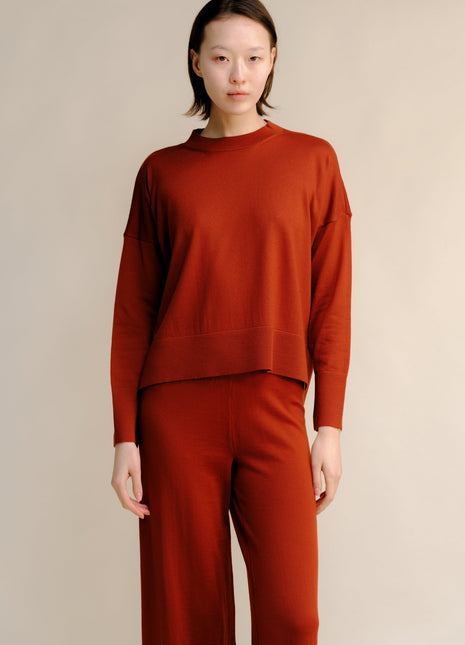 Extra Fine Merino Wool Oversized Crewneck Sweater 