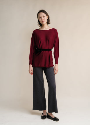 Extra Fine Merino Wool Boat Neck Oversized Sweater (3D-Knit)-3