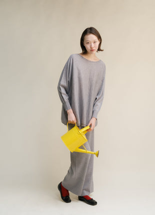 Extra Fine Merino Wool Boat Neck Oversized Sweater (3D-Knit)-6