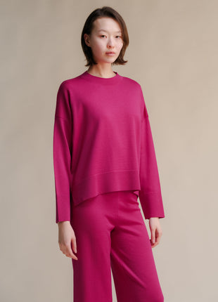 Extra Fine Merino Wool Oversized Crewneck Sweater 