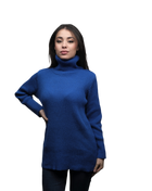 Women's High Neck Merino Wool Short Chain Sweater