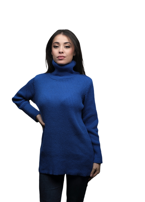 Women's High Neck Merino Wool Short Chain Sweater