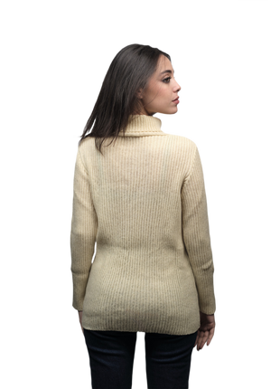 Women's High Neck Merino Wool Short Chain Sweater