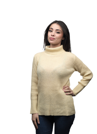Women's High Neck Merino Wool Short Chain Sweater