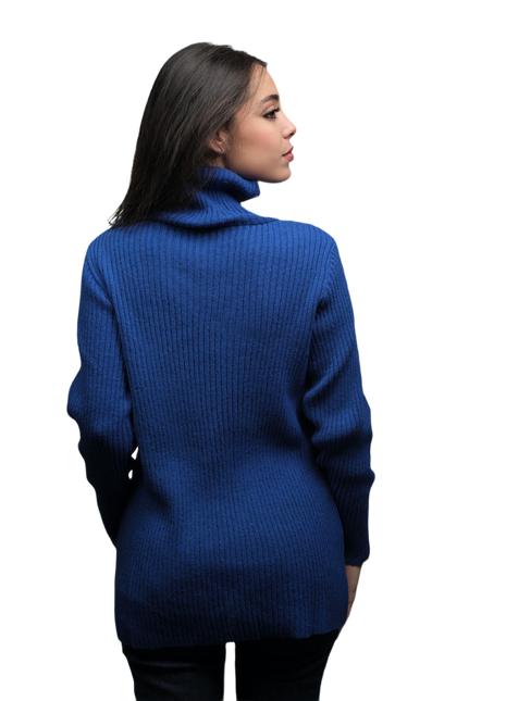 Women's High Neck Merino Wool Short Chain Sweater