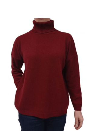 Women's High Neck Oversized Sweater in Regenerated Cashmere