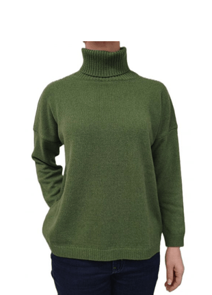 Women's High Neck Oversized Sweater in Regenerated Cashmere