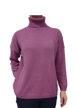 Women's High Neck Oversized Sweater in Regenerated Cashmere