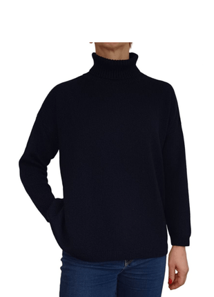 Women's High Neck Oversized Sweater in Regenerated Cashmere