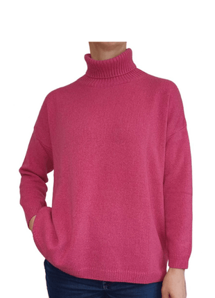 Women's High Neck Oversized Sweater in Regenerated Cashmere