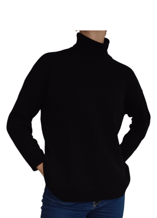 Women's High Neck Oversized Sweater in Regenerated Cashmere