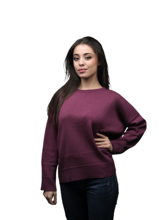 Women's Crew Neck Sweater in Extrafine Merino Wool