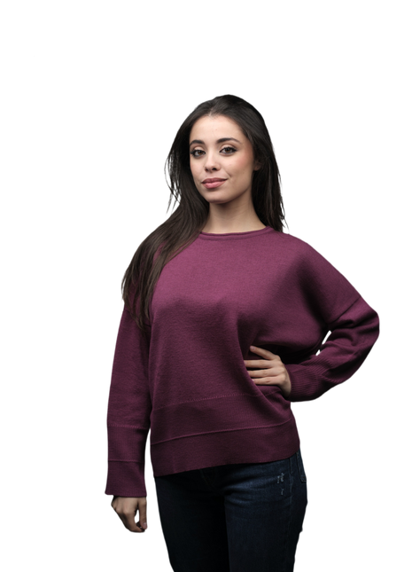Women's Crew Neck Sweater in Extrafine Merino Wool