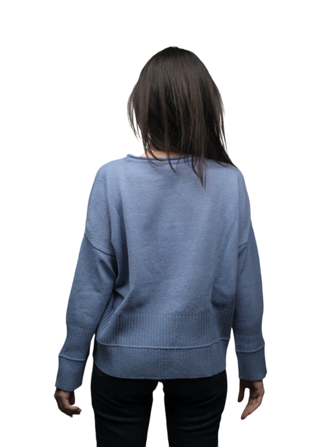 Women's Crew Neck Sweater in Short-Sleeved Merino Wool