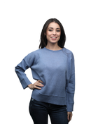 Women's Crew Neck Sweater in Short-Sleeved Merino Wool