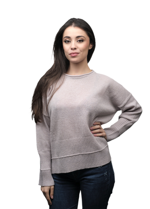 Women's Crew Neck Sweater in Short-Sleeved Merino Wool