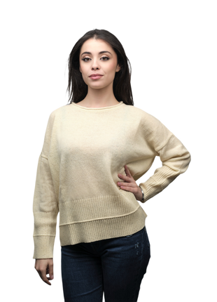 Women's Crew Neck Sweater in Short-Sleeved Merino Wool