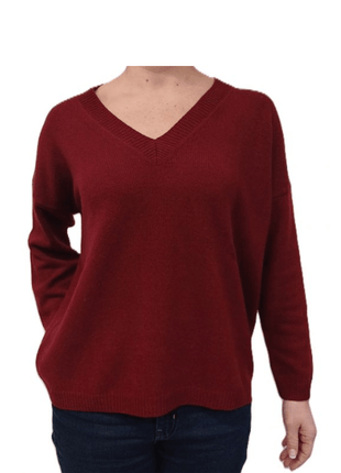 Women's Oversized V-Neck Sweater in Regenerated Cashmere