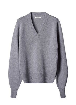 Women's V-Neck Sweater in Cashmere, Merino Wool and Silk Blend