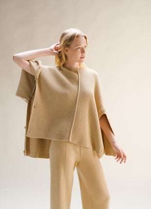 Cashmere Mix Oversized Cape Sweater-1