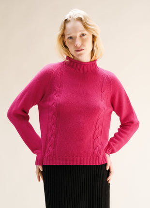 Cashmere Mix Cable "Ricciolo" Sweater (3D-Knit)