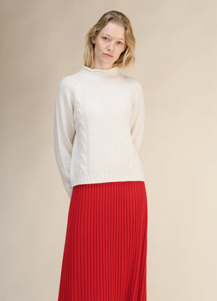 Cashmere Mix Cable "Ricciolo" Sweater (3D-Knit)