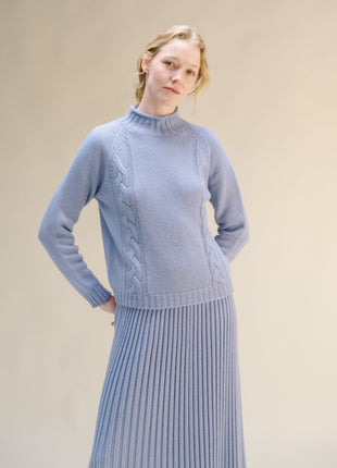 Cashmere Mix Cable "Ricciolo" Sweater (3D-Knit)