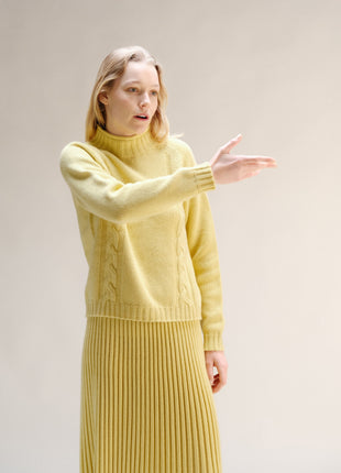Cashmere Mix Cable "Ricciolo" Sweater (3D-Knit)