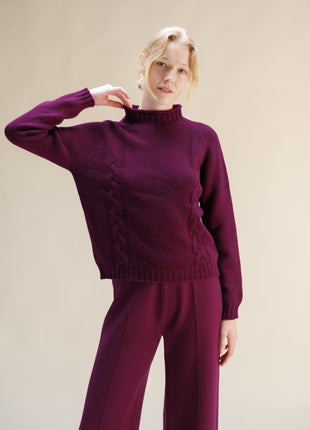 Cashmere Mix Cable "Ricciolo" Sweater (3D-Knit)