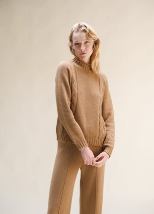 Cashmere Mix Cable "Ricciolo" Sweater (3D-Knit)