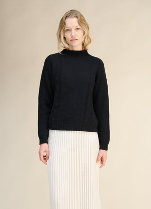 Cashmere Mix Cable "Ricciolo" Sweater (3D-Knit)