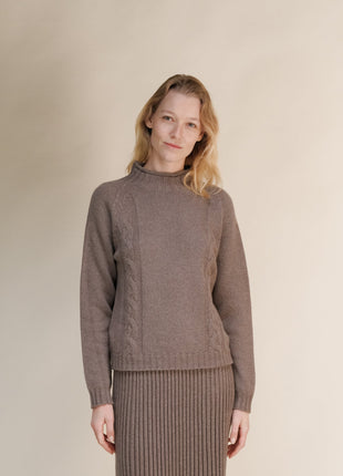 Cashmere Mix Cable "Ricciolo" Sweater (3D-Knit)