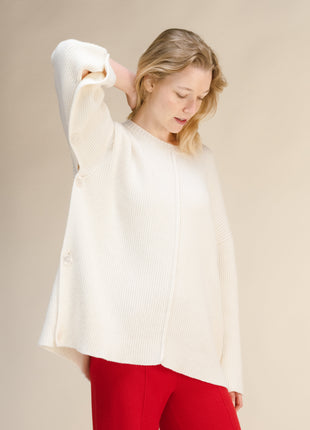 Cashmere Mix Oversized Cape Sweater-4