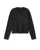 Cashmere-Blend Crewneck Sweater (Black)-0