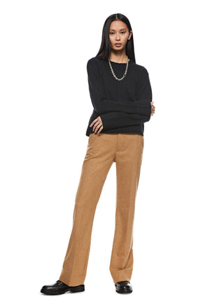 Cashmere-Blend Crewneck Sweater (Black)-1