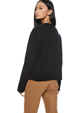 Cashmere-Blend Crewneck Sweater (Black)-2