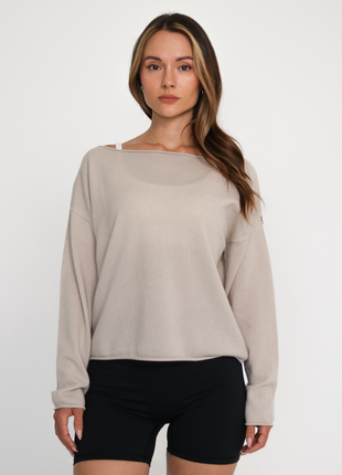 Romy Off Shoulder Cashmere Sweater-1
