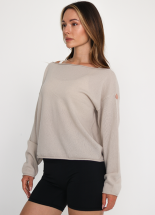 Romy Off Shoulder Cashmere Sweater-2