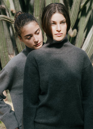 Pure Cashmere Maxi High Neck Sweater