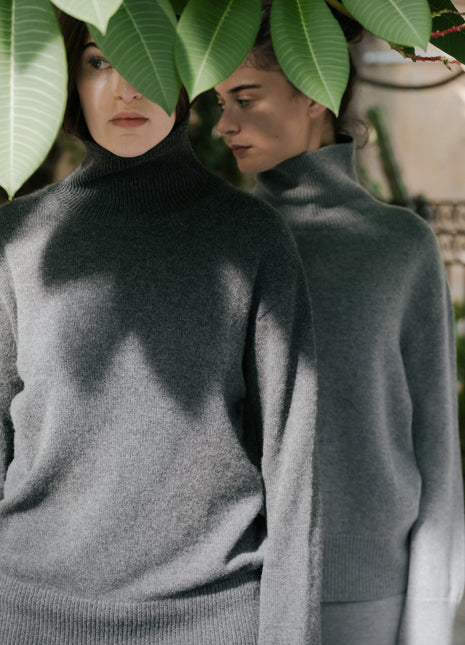 Pure Cashmere Maxi High Neck Sweater